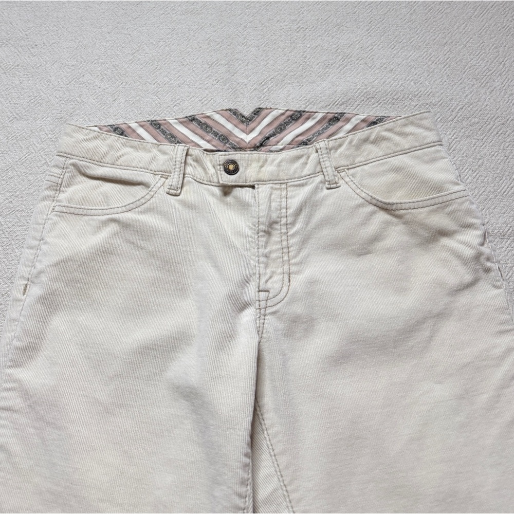 VTG Y2K GAP Cream Corduroy Mid Rise Flare Pants 8 Boot Cut Flap Pockets - Picture 4 of 9